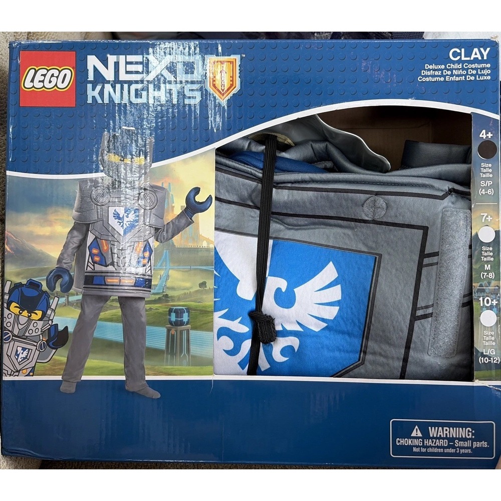 Lego Nexo Knights Child Costume Clay Grey Blue Disguise Small 4-6